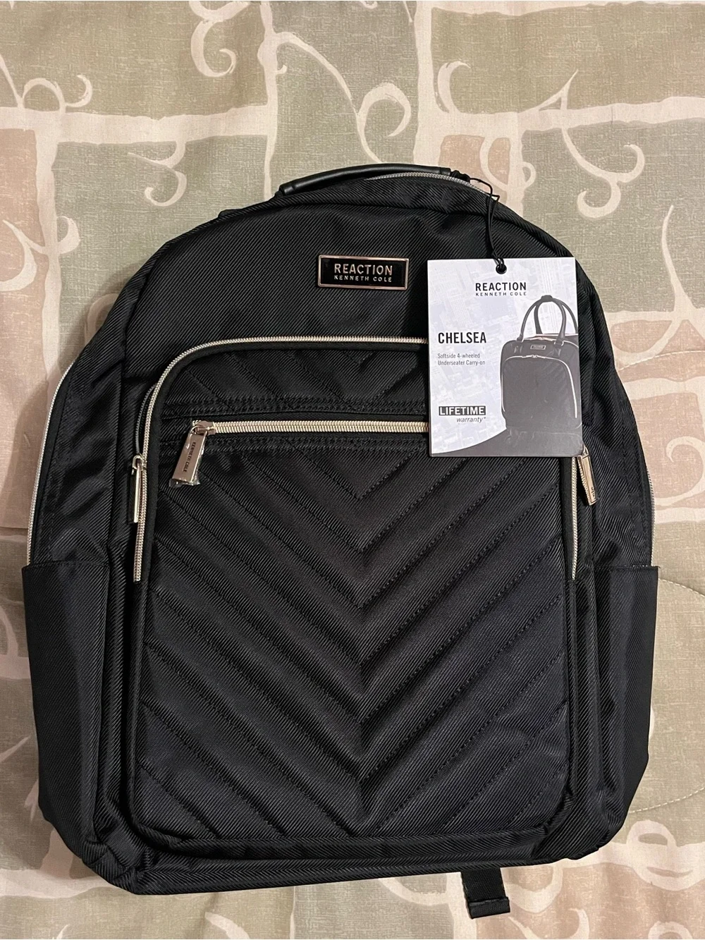 Kenneth Cole Reaction Chelsea Black Quilted Backpack